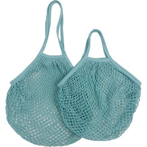 Sac En Filet Coton - Sac Réutilisable Pour Courses Légumes Fruits Plage Jouets - Poignées Longues Et Courtes - 2 Pièces (1/5)