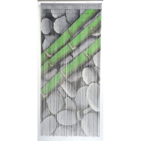 Rideau de porte Perles Bambou, Intérieur et Extérieur, Porte d’entrée, porte intérieure, porte fenêtre 90x200cm - Hanae n°7.