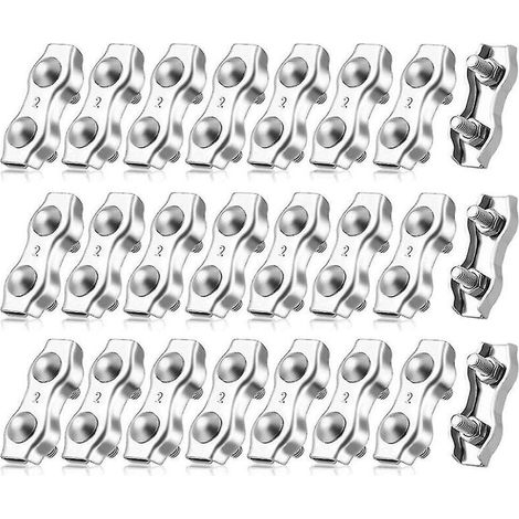 20 Pack M2 Duplex Cable Ties, Metal Cable Ties, Duplex Clamps for 2mm Steel R (1/5)