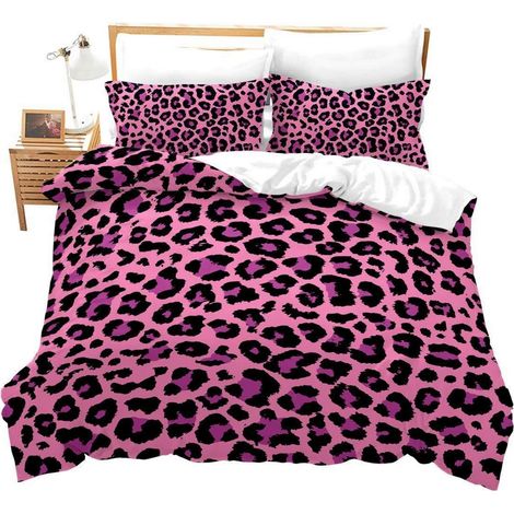 Bettwäsche-Set Leopardenmuster Microfaser 135x200 cm für Kinder
