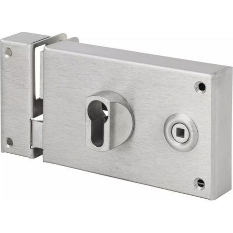 Serrure de grille horizontale zinguée - Devismes - Gauche