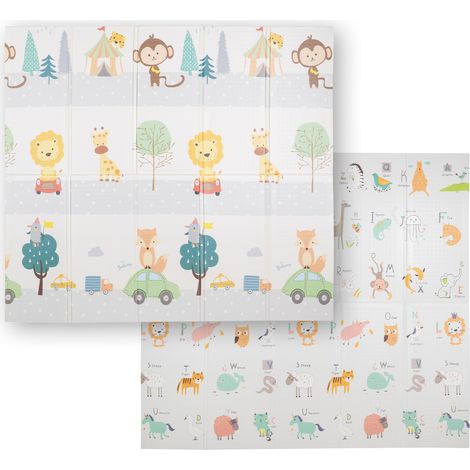 Tappetino da gioco per bambini KiddyMoon, tappetino per gattonare a doppia faccia, tappetino in schiuma per bambini, motivo adatto ai bambini, parco giochi, comodo, perfetto per interni ed esterni, 18 (1/5)