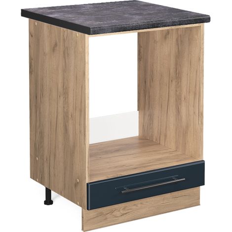 Mobile per forno da incasso Fame-Line, Blu scuro lucido, 60 cm , PL Antracite, Vicco