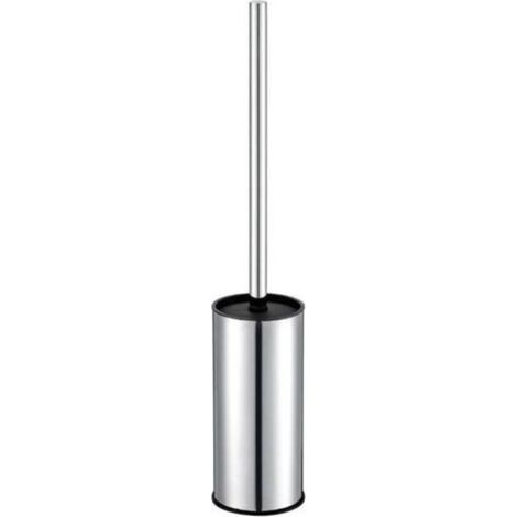 Porte-brosse de toilette rond et autoportant en acier inoxydable chromé pour salles de bains (chrome) (1/5)