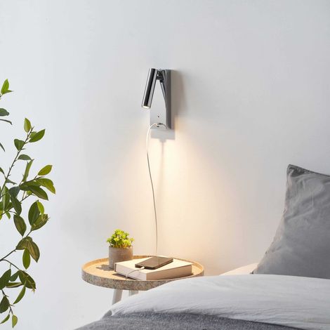 Applique LED liseuse chromée port USB et variateur intégrée - Tofino (1/5)