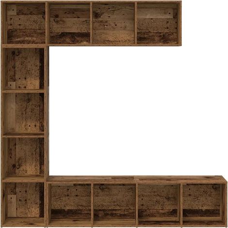 vidaXL Book Cabinets 3 pcs Old Wood Engineered Wood