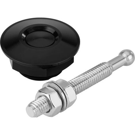 Kit de verrouillage rapide à bouton poussoir pour capot moteur universel, loquet de capot, pinces noires (1/5)