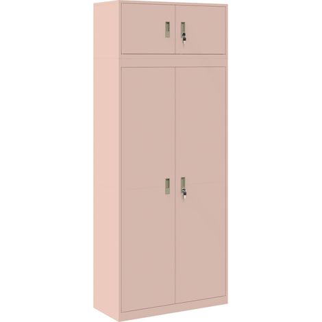 Maison Exclusive - Armadio 2 pz Rosa 90 x 40 x 220 cm Acciaio Bloccabile (1/5)