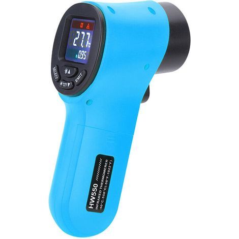 Portable Non-Contact Infrared Digital Thermometer Pyrometer Aquarium LCD Laser Outdoor Thermometer Industrial Thermometer -50 550 C, Orange (1/4)