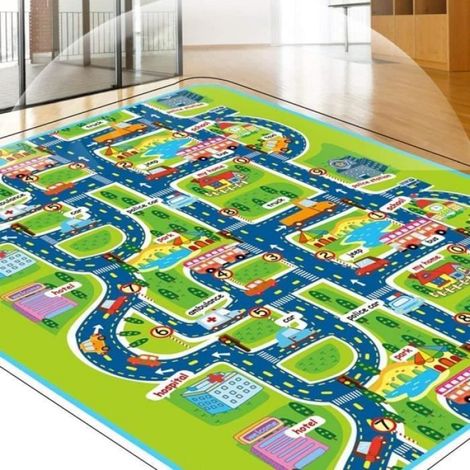 Tapis de jeu - Circuit voiture - 130 x 160 x 0,5 cm - Intérieur Extérieur - 1 Pièce (1/4)
