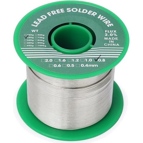 Etain a Souder, Fil de Soudure Sans Plomb 0.8mm 250g, Mince à Noyau Avec Flux de Colophane, Sn99%-Ag0.3%-Cu0.7%, Bobine d'étain à Souder pour Soudure la électrique (1/4)