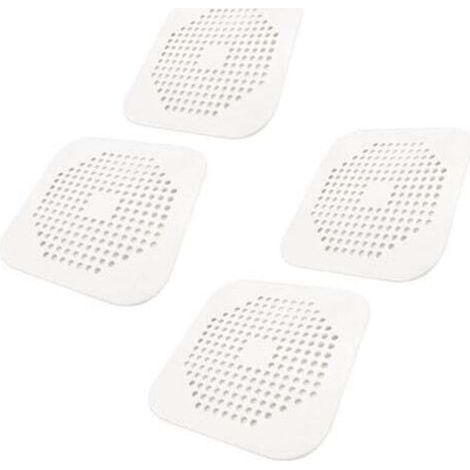 5.7-inch Square Shower Drain Cover TPR Drain Catcher Flat Silicone Plug Pack of 4 (White)
