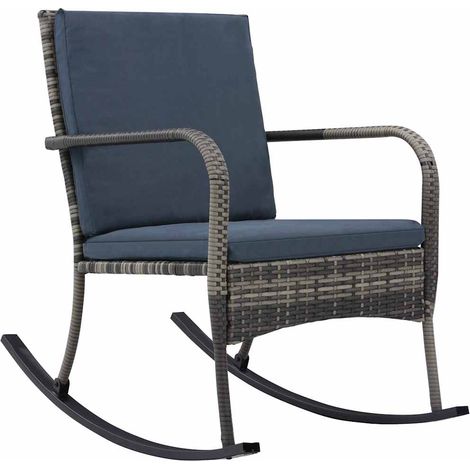 vidaXL Chaise à bascule de jardin Résine tressée Anthracite (1/5)