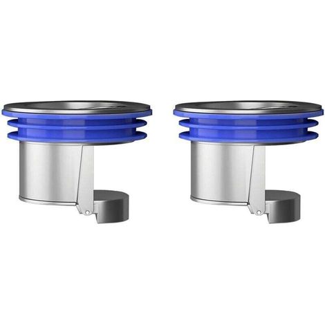 Lot de 2 bouchons de vidange de sol anti-odeur pour salle de bain de cuisine (argenté) (1/4)