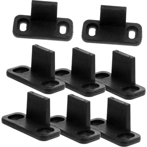 8 pièces guide de sol pour porte coulissante, noir (1/5)