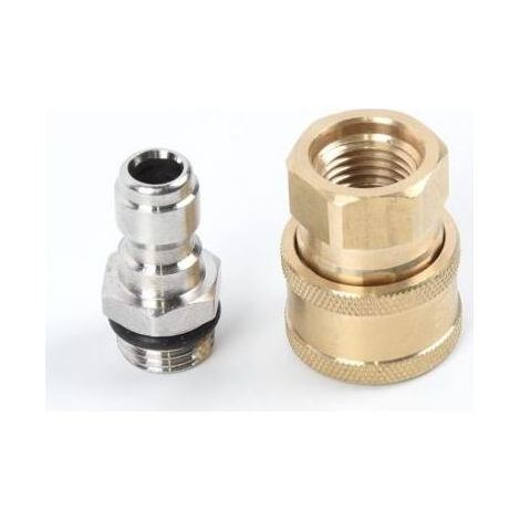 FENOPLASTICA1 Paire Adaptateur Raccord Rapide Laiton M22 14 Femelle 1 4 Pouces Pour Nettoyeur Haute Pression (1/5)