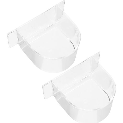 Lot de 2 bols transparents pour cages à oiseaux, accessoires pour cages d'animaux. (1/5)