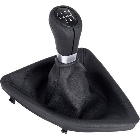 Adecuado para pomo de palanca de cambios de cuero perforado negro de 6 velocidades, Compatible con BMW Serie 1 E81 E82 E87 E88, Pomo Plug Play (1/5)