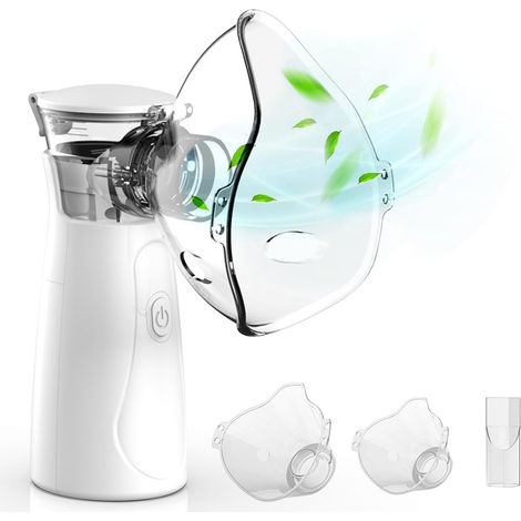 Inalatore portatile per bambini e adulti, inalatore ricaricabile tramite USB per bambini, inalatori per adulti efficaci e silenziosi con boccaglio e 2 maschere