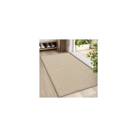 Tapis d'entrée intérieur kaki 60x90 cm, antidérapant et absorbant, lavable, idéal pour couloir, cuisine, entrée (1/5)