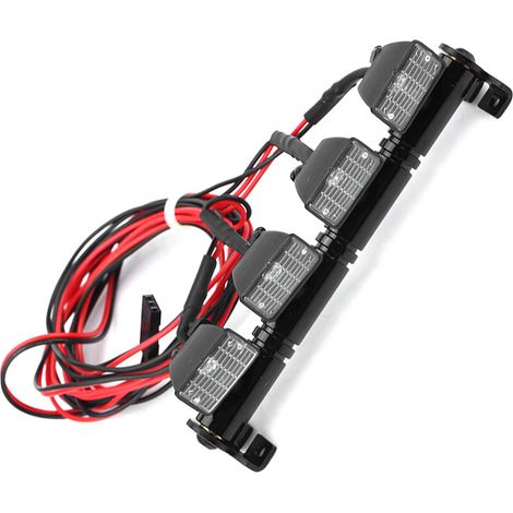 Barre d'éclairage LED 4 spots pour véhicules RC Axial SCX10 et Traxxas TRX-4 - Blanc (1/5)