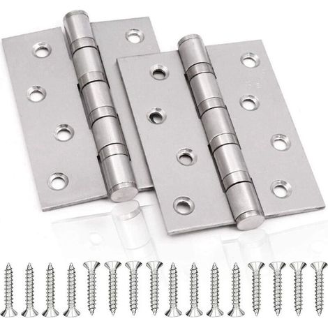 piezas de bisagras de puerta de acero inoxidable 304, material de bisagra de piano de acero inoxidable con 16 tornillos para puerta, puerta interior sólida, 5 pulgadas, 3 (1/5)
