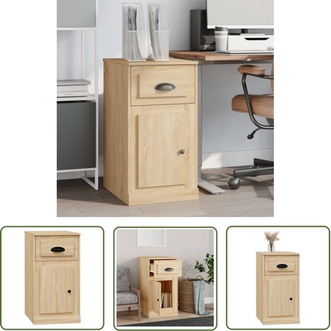 The Living Store Beistellschrank mit Schublade Sonoma-Eiche 40x50x75 cm - Schreibtisch - Wohnzimmermöbel - Kommode - Regal - Möbelstück (1/5)