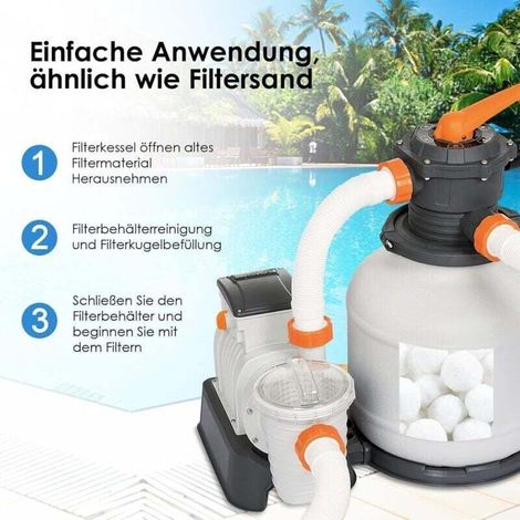 Boules de filtration à sable pour filtres de piscine, systèmes de filtration de piscine et pompes de filtration (500 g) (1/3)