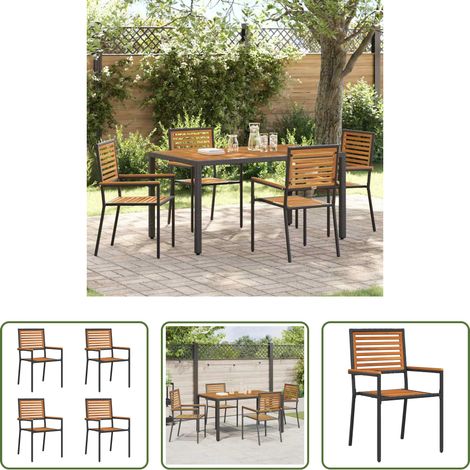 Gartenmöbel - Garten Stapelstühle 4 pcs Braun und Schwarz (1/5)
