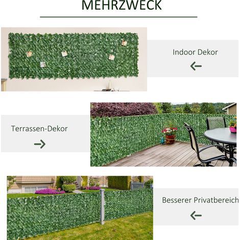 Haie Artificielle, Brise-Vue Anti-UV, Vert Balcon, Grillage de Clôture avec Feuilles, Haie de Jardin, Mur Artificiel 300 x 100 cm pour Mariage (1/5)