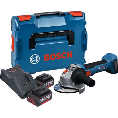 Bosch GWS 18V-8 Professional Smerigliatrice angolare a batteria 18 V 125 mm Brushless + 2x batteria 4,0 Ah + caricabatteria + L Boxx