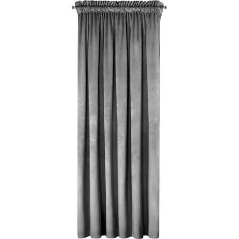Rideau 140x270 Mélanie, velours acier, prêt sur ruban Eurofirany (1/5)