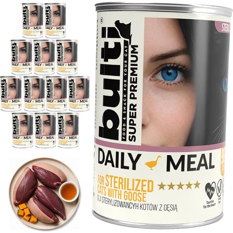 BULTI Repas Quotidien Pâtée Stérilisée pour Chat Poulet et Oie 12x400g (1/2)