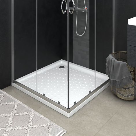 Piatto doccia con bordi rialzati base doccia bagno casa interni antiruggine resistente all'umidità 80x80x4 cm ABS bianco 020001944 (1/5)