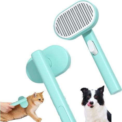Spazzola autopulente per la rimozione dei peli, un accessorio di bellezza delicato sulla pelle di cani, gatti e cuccioli, con una testina rotonda che rimuove i peli. (1/5)