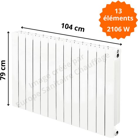 Radiateur aluminium horizontal H.79 x 104 cm VIP 700 Deville 2106 W