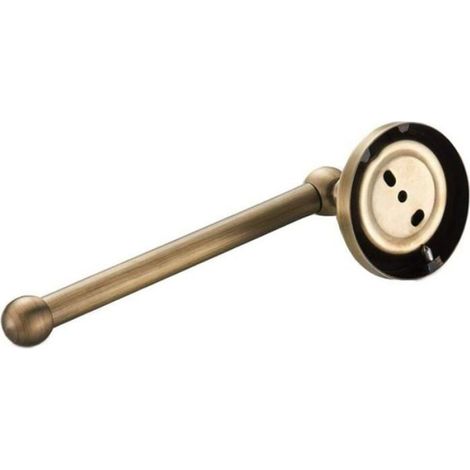Porte Papier Toilette Mural Laiton Antique (Style Retro), Support Rouleau WC + Support Téléphone Portable (Salle de Bain) (1/4)