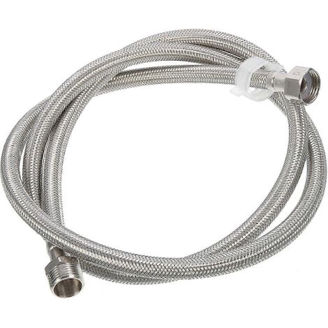 Rallonge de tuyau pour lave-vaisselle en acier inoxydable tressé, filetage 1/2 pouce, anti-éclatement, pour lave-linge et système d'arrosage de jardin, couleur argent.-AquaForge (1/5)