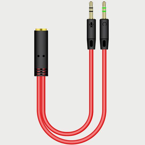 Câble adaptateur audio Y 3.5mm femelle vers 2 mâles pour casque et micro d'ordinateur, répartiteur de son (1/5)