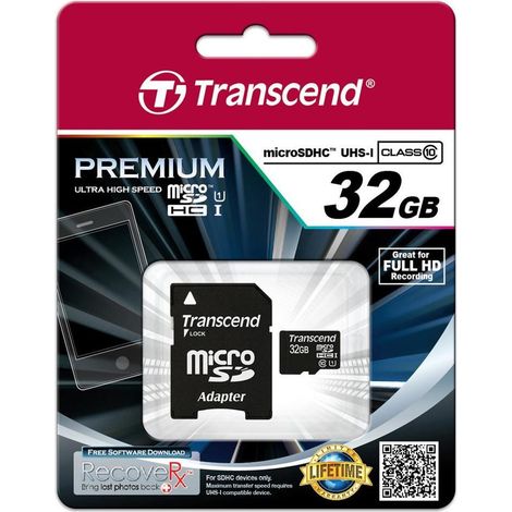 Transcend 32GB microSDHC Class 10 UHS-I 32GB MicroSDHC Class 10 memoria flash (1/4)