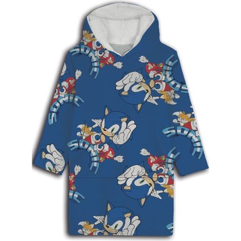 Sweat en Polaire Sonic oversize Bleu - Taille enfant