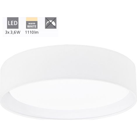 Plafoniera Pasteri Led Paralume Lino Bianco Ø32 Cm Eglo (1/5)