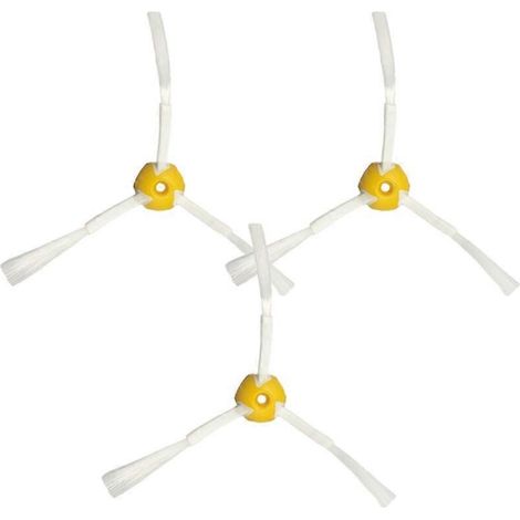 Lot de 3 brosses latérales pour iRobot Roomba - Séries 600/700 - Jaune (1/5)