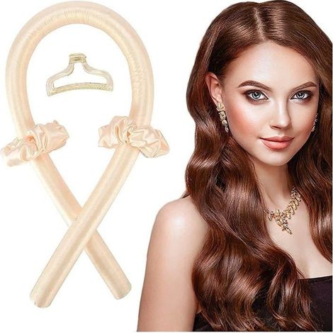 Headband curlers without heat, loops without heat, curlers without sinusoidale of heat, tools of hairstyle for hair trips(yellow) (1/3)
