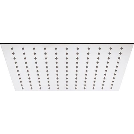 Hudson Reed – Pommeau de douche carré 40x40cm – Acier inoxydable finition métal brossé – Épaisseur 3mm – Picots caoutchouc anti-calcaire (1/4)