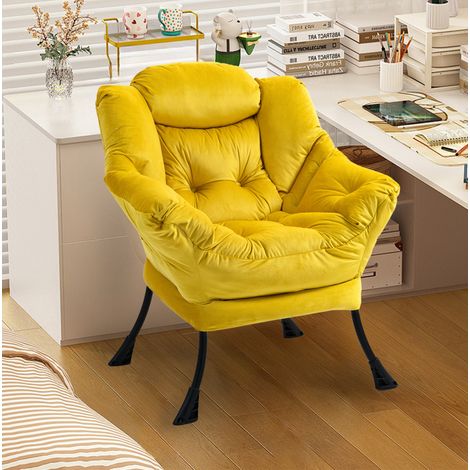 Sessel Metall gelb ergonomisch 90 kg belastbar OKMYHOME (1/3)