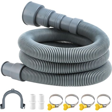 Tuyau Evacuation Machine a Laver 1 m Rallonge de Vidange pour Linge Convient à 4 Tailles d'interface avec Support et Colliers de Serrage Tuyau Evacuation Lave Vaisselle pour Lave-linge (1/5)