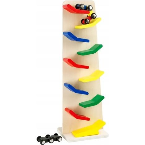 Juguete tobogán de madera Montessori con forma de coche (1/3)