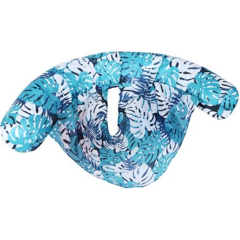 Hamac aquatique gonflable – Avec filet – Dossier – Imprimé feuilles vertes – Été (1/5)
