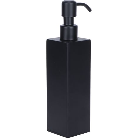 200-ml-Duschflasche (quadratisch) aus Edelstahl 304, schwarzer Shampoo- und Flüssigseifenspender (1/5)